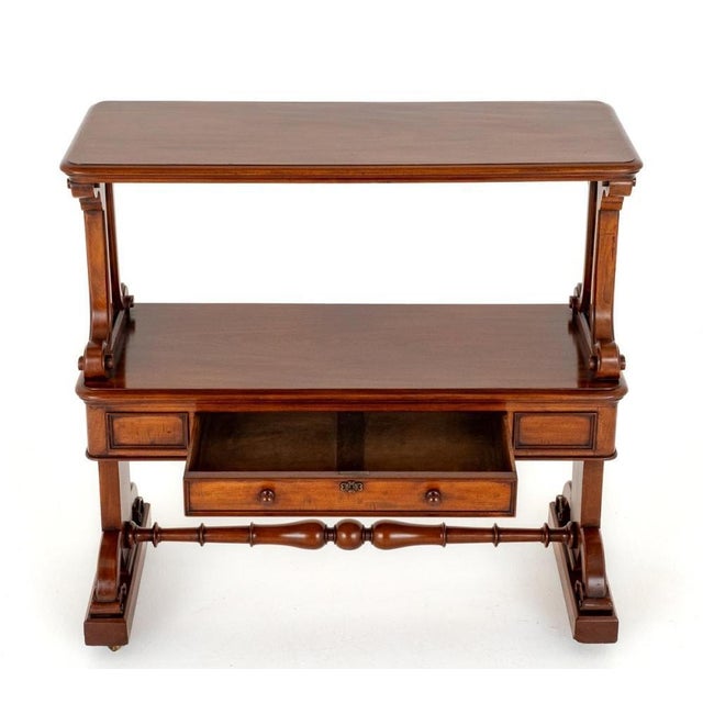 Wood Victorian Dumb Waiter Mahogany Bookcase, 1860 For Sale - Image 7 of 9