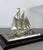 Rare Seki Takehiko Signed 985 Silver Yacht Model Original Box and Case Maritime Art For Sale - Image 14 of 17