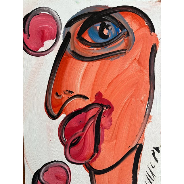 Abstract Expressionism 1987 Peter Keil Abstract Portrait Painting For Sale - Image 3 of 5