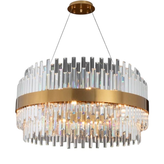 Collection Minerva Chandelier in Metal and Crystal by Jago For Sale