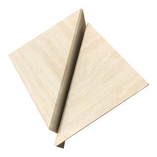 2-Piece Modular Italian Travertine Coffee Table For Sale