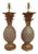 1960's Vintage Italian Gilt Terracotta Pineapple Lamps-Pair For Sale