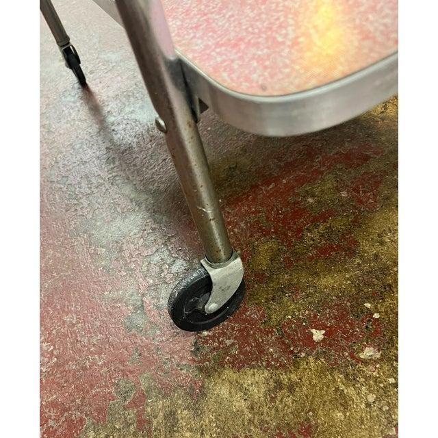 60s Mid Century Modern Chrome and Pink Formica 2 Tier Bar Cart Chairish