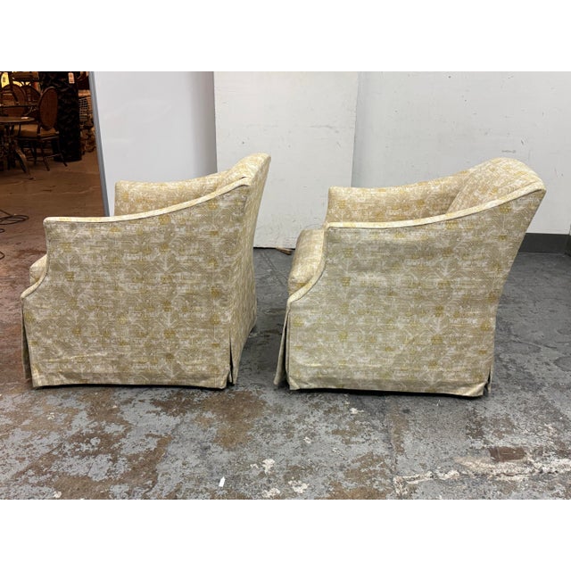 Lee Industries Lee Industries Swivel Lounge Chairs, Pair For Sale - Image 4 of 12