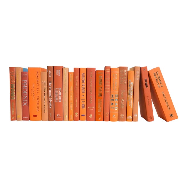 Decorative Books - Grove Books - Orange Books By The Foot For Sale