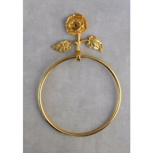 Mid-Century Modern French Rose Flower Towel Ring, 1950s For Sale - Image 4 of 4