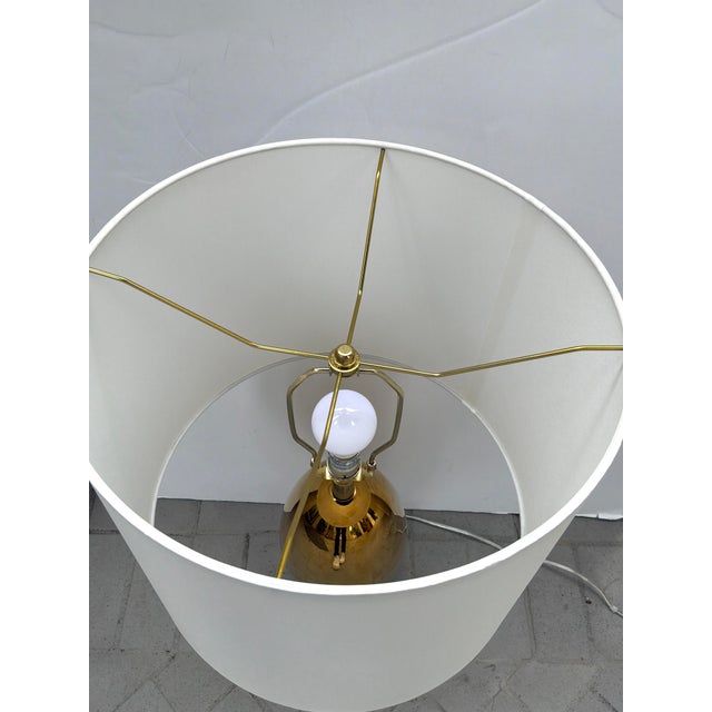 Modern Modern Brass Lamp on Marble Cube Base For Sale - Image 3 of 7