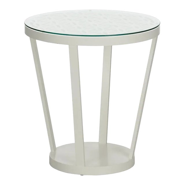 Flower of Life Side Table - White For Sale