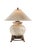 Antique crackle porcelain urn with wrought iron stand 27h x 10.5w x 10.5d Shade Dimensions: top(5) bottom(22) side(12)