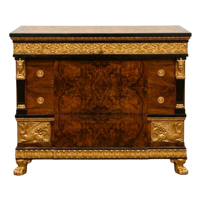 Art Deco Walnut Burl Chest of Drawers from a Venetian Palace, 1930s For Sale