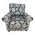Vintage Rowe Furniture Patterned Lounge Armchair With Removable Seat and Back Cushions For Sale