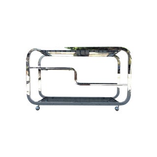 DIA Glass & Chrome Bar Cart For Sale