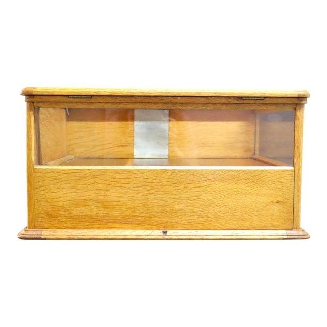 1910s Waddell Wooden Ware Works Oak Country Store Display Case & Cash Register Drawer For Sale - Image 13 of 16