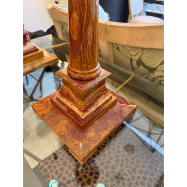 Mexican Vintage Mexican Onyx Lamps - a Pair For Sale - Image 3 of 8