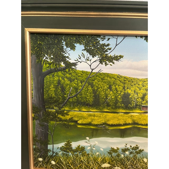 1980s Howard Hopkins Jr Queens Ann’s Lace Oil on Canvas Landscape Painting For Sale - Image 4 of 6