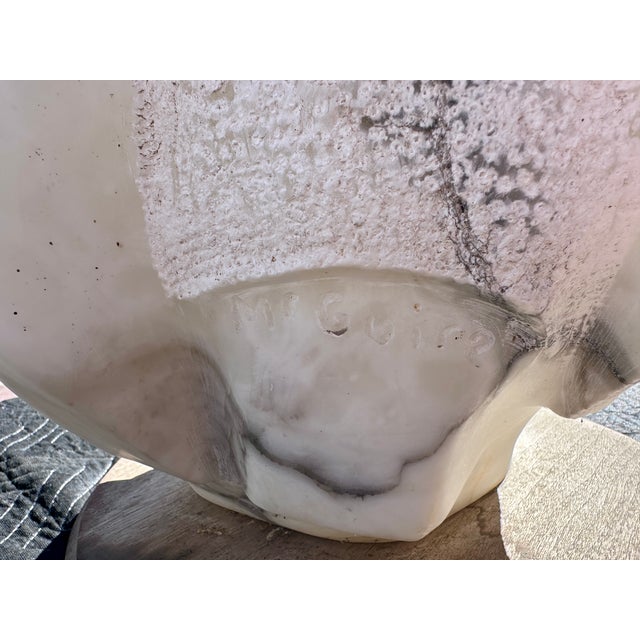Substantial Hand-Carved Marble Owl Sculpture by Frank McGuire, Taos, New Mexico For Sale - Image 11 of 11