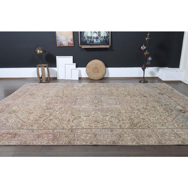 1970s Vintage Persian Handmade Wool Cotton Orange Area Rug For Sale - Image 11 of 11