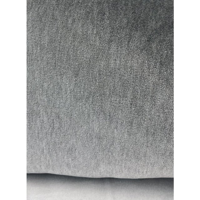 Custom pair of 12"x22" pillows covered in Holly Hunt "New Fortune" in lucky strike (gray) indoor/outdoor velvet fabric....