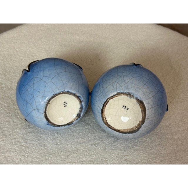 Ceramic Vintage Vases from Longwy, 1930, Set of 2 For Sale - Image 7 of 8