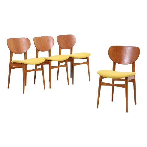 Mid-Century Danish Teak Chairs, 1960s, Set of 4 For Sale