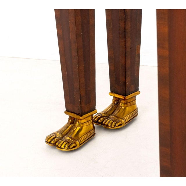 Egyptian Revival Brass Mounted Mahogany Console For Sale In New York - Image 6 of 10