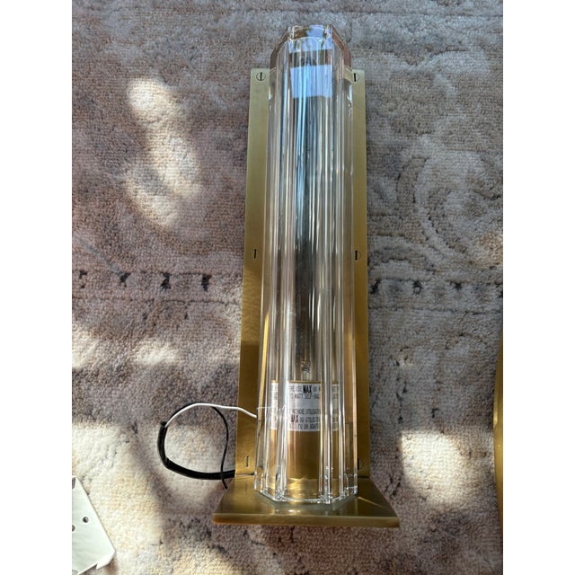 Mid Century Modern Set of Brass Wall Sconces - a Pair For Sale - Image 4 of 6