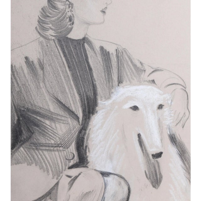 Modern My Best Friend, Erik Freyman Pencil With Pastel on Paper, Signed For Sale - Image 3 of 4