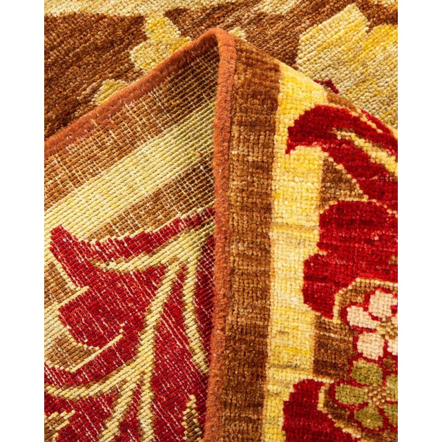 Arts & Crafts Hand Knotted Area Rug, Yellow - 6' 1" x 8' 10" For Sale In New York - Image 6 of 9