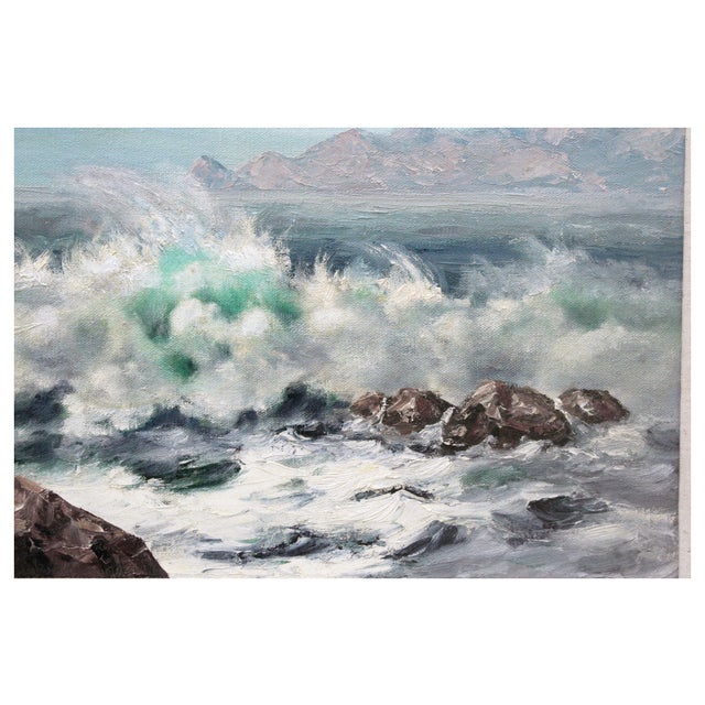 Mid Century "The Active Sea" Pacific Seascape by Ruth Kjos Berg For Sale - Image 4 of 6