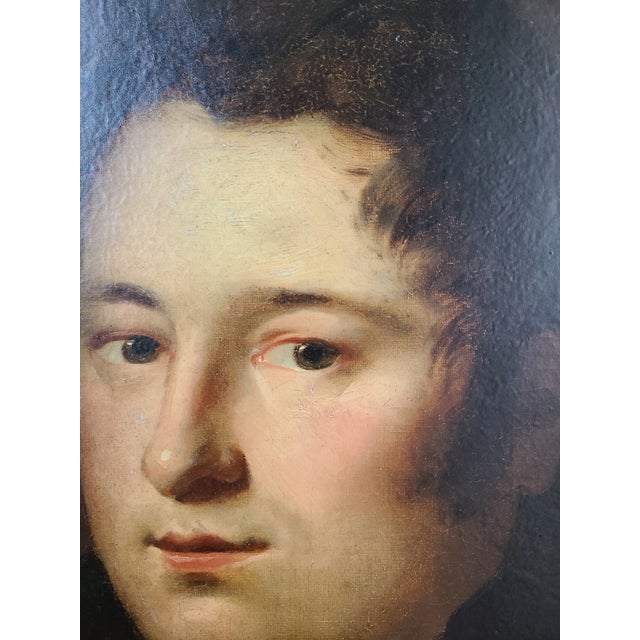 Antique Early 19th Century Oil Painting Portrait of a Handsome Sea Captain For Sale - Image 4 of 18
