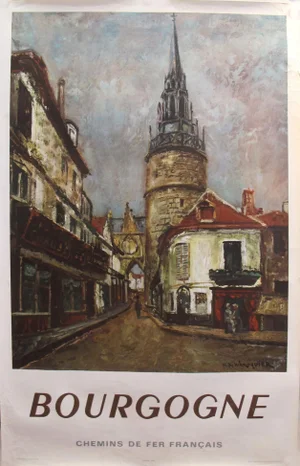 1964 Original French Travel Poster - French National Railways - Bourgogne