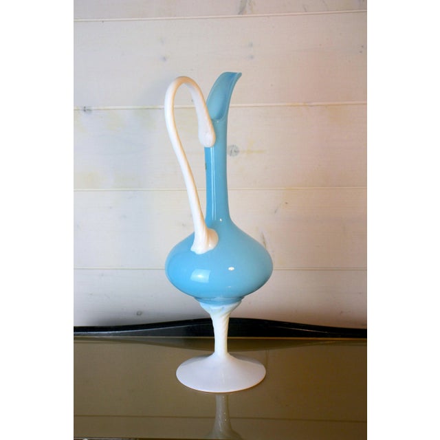 Mid-Century Modern Handmade Italian Glass Vase, Florence Region, Italy 1970s For Sale - Image 3 of 7