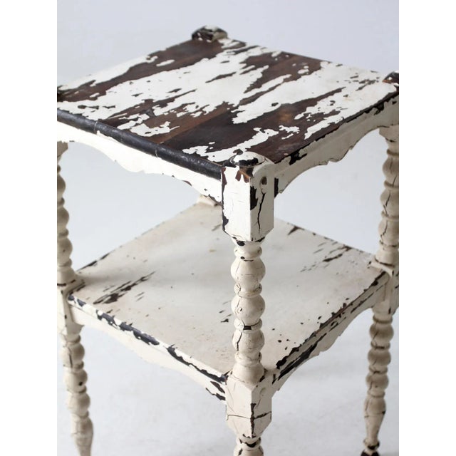 Shabby Chic Antique Painted Side Table For Sale - Image 3 of 12