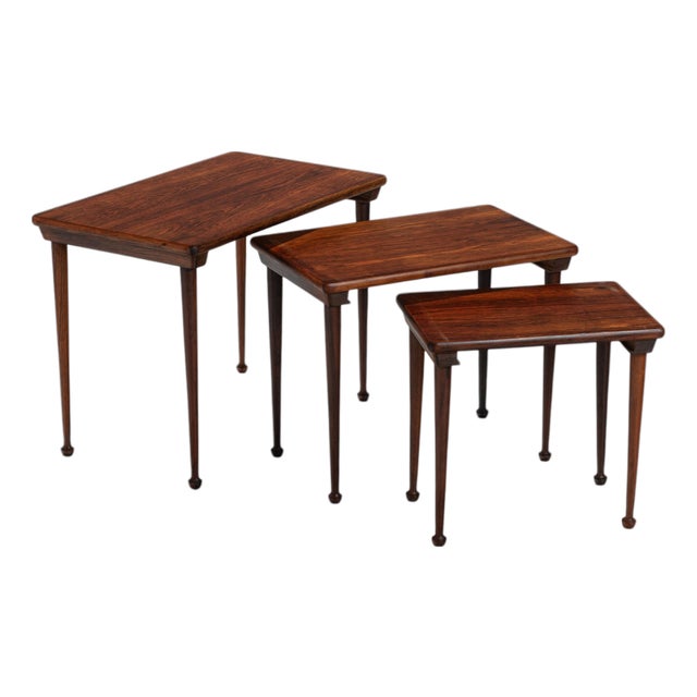 Danish Nesting Tables in Rosewood, 1960, Set of 3 For Sale