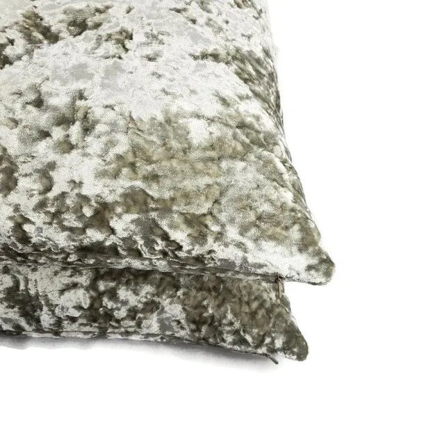 Not Yet Made - Made To Order Silver Gray Crushed Velvet Pillow Cover For Sale - Image 5 of 6