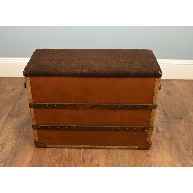 Vintage Leather Bench, 1950s For Sale - Image 3 of 5