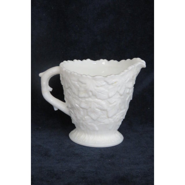 Mid 20th Century Westmoreland Bramble Maple Leaf Pattern White Milk Glass Creamer Pitcher For Sale - Image 10 of 17