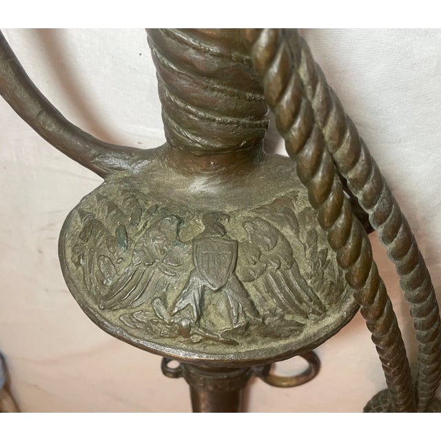 Large Antique Solid Bronze American Eagle Sword Military Sculpture Wall Statue For Sale - Image 15 of 18