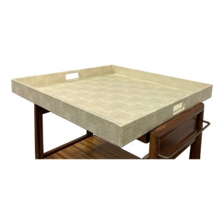 Contemporary Faux Shagreen Serving Tray For Sale