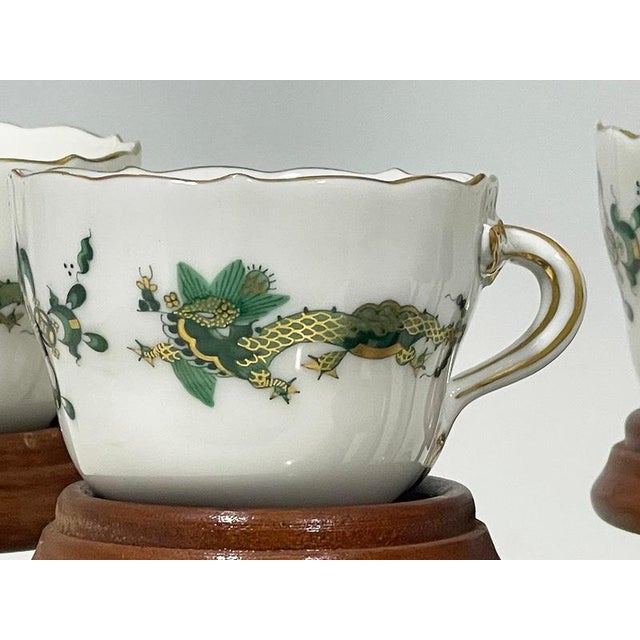 1960s Porcelain Rich Court Dragon Cups and Saucers from Meissen, Germany, 1960s, Set of 12 For Sale - Image 5 of 13