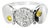 Late 20th Century Size 7.25 14K White Gold Yellow Diamond Disc Circle Band Ring For Sale