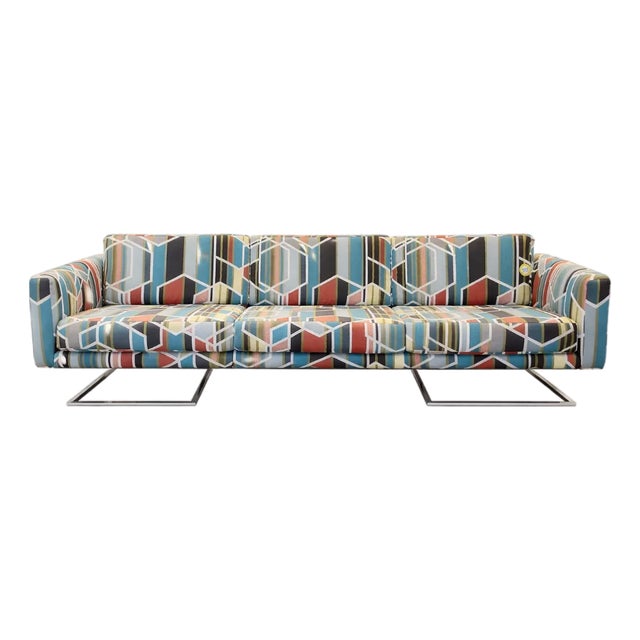 Milo Baughman Thayer Coggin Cantilever Chrome Sofa For Sale