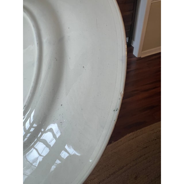 Blue Antique Maling Pottery Plate, 11” English Majolica Tube Lined Display Plate For Sale - Image 8 of 9