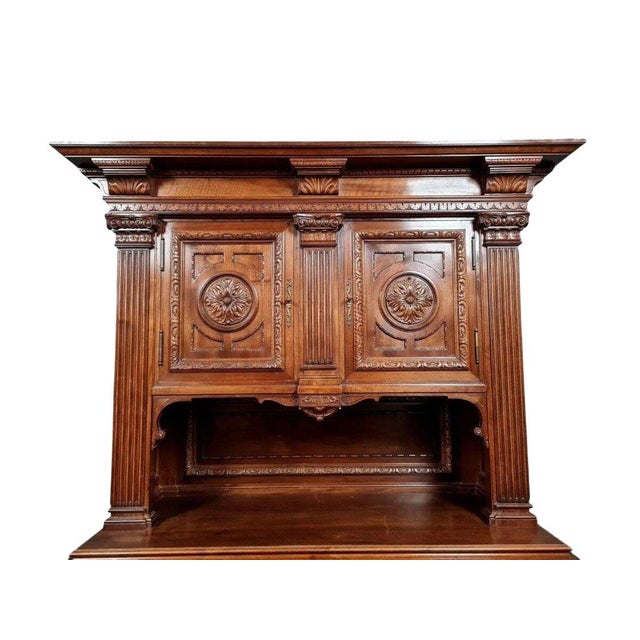 Renaissance-Style Cupboard in Walnut For Sale - Image 4 of 6