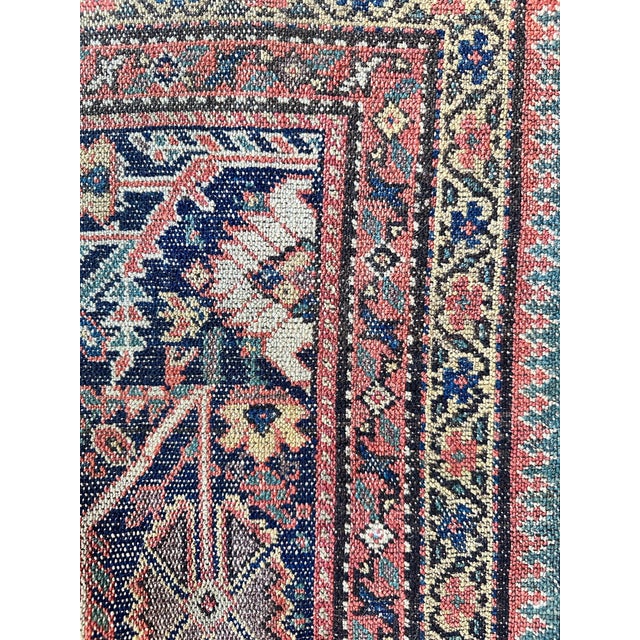 Antique Persian Malayer Carpet, Geometric Design, Ivory, Green, Navy Circa 1890 For Sale - Image 16 of 18