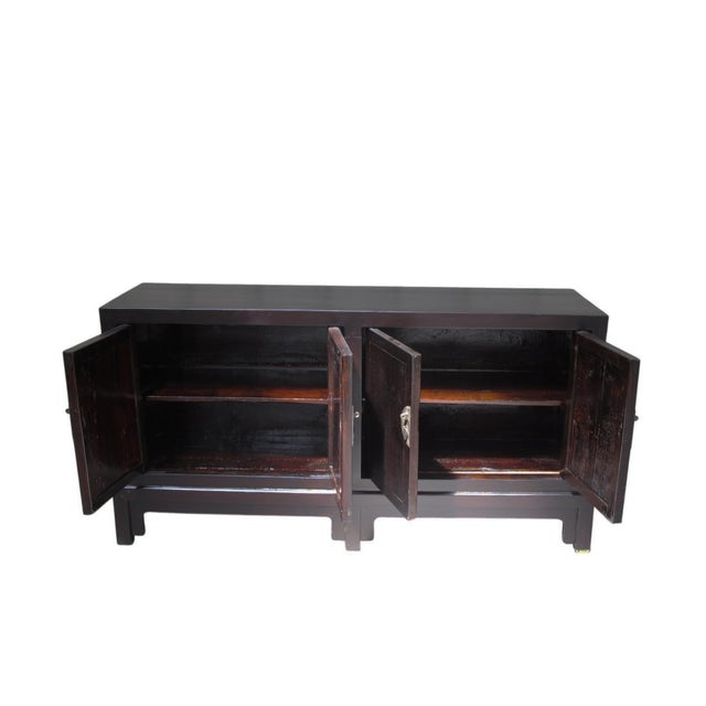 1920s Early 20th Century Chinese Lacquered 4 Door Sideboard For Sale - Image 5 of 7