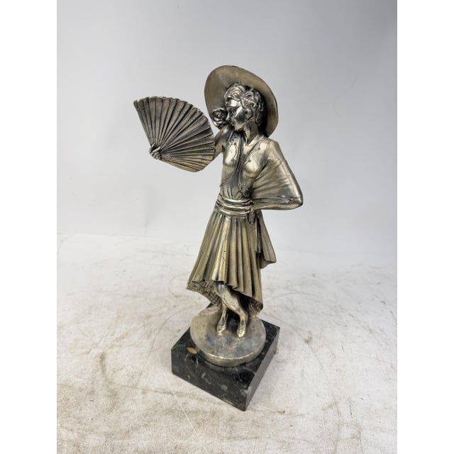 Figurative Metal Statue of Spring Woman, 1940s For Sale - Image 9 of 11