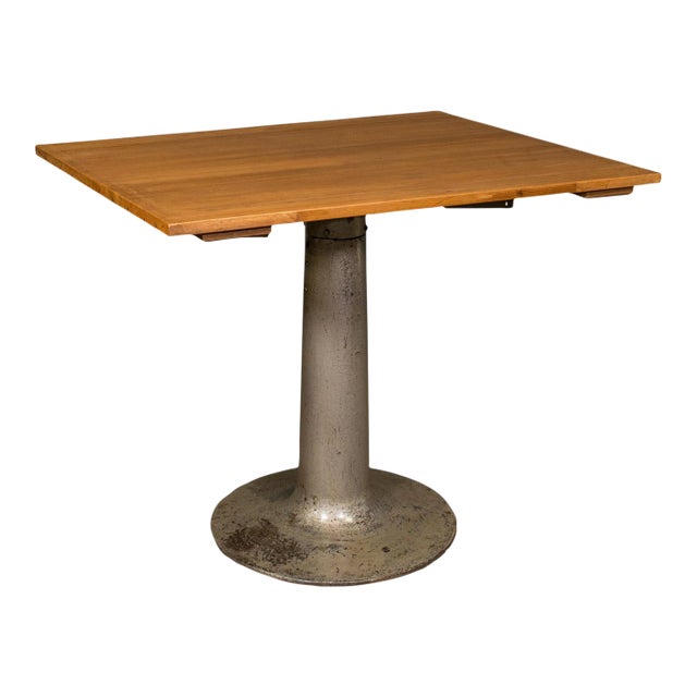 1950s Vintage English Beech Pedestal Table For Sale