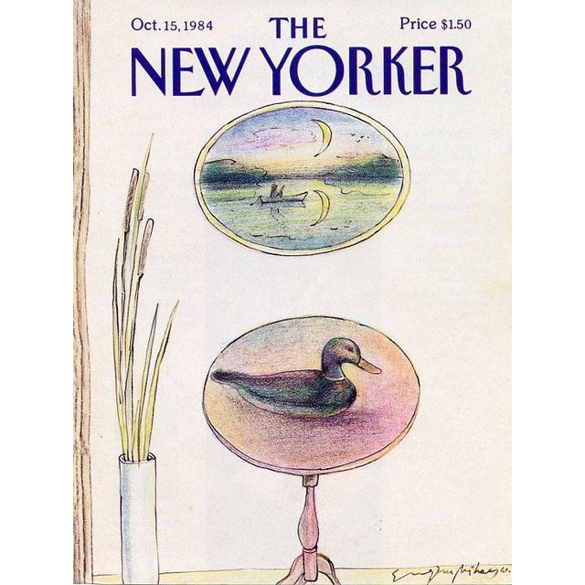 Original early New Yorker magazine cover dated October 15, 1984 featuring a Ducks theme. Based on an illustration by...