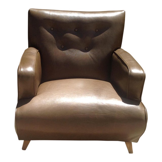 Mid-Century Modern Leather Club Chair For Sale